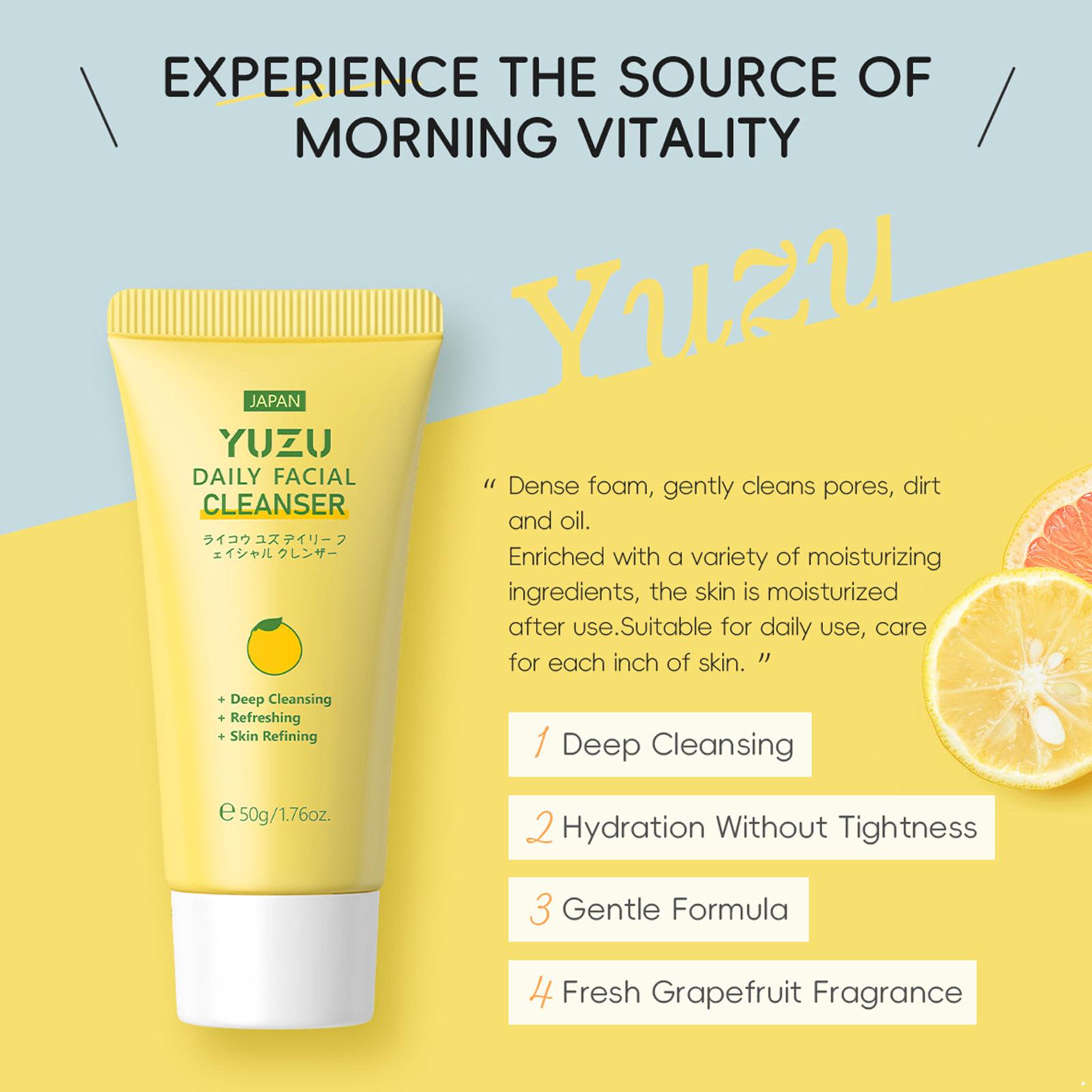

Women Grapefruit Scent Facial Cleanser – 50g Face Wash for Refreshing & Hydrating, Gentle Formula for Daily Routine One Size жовтий
