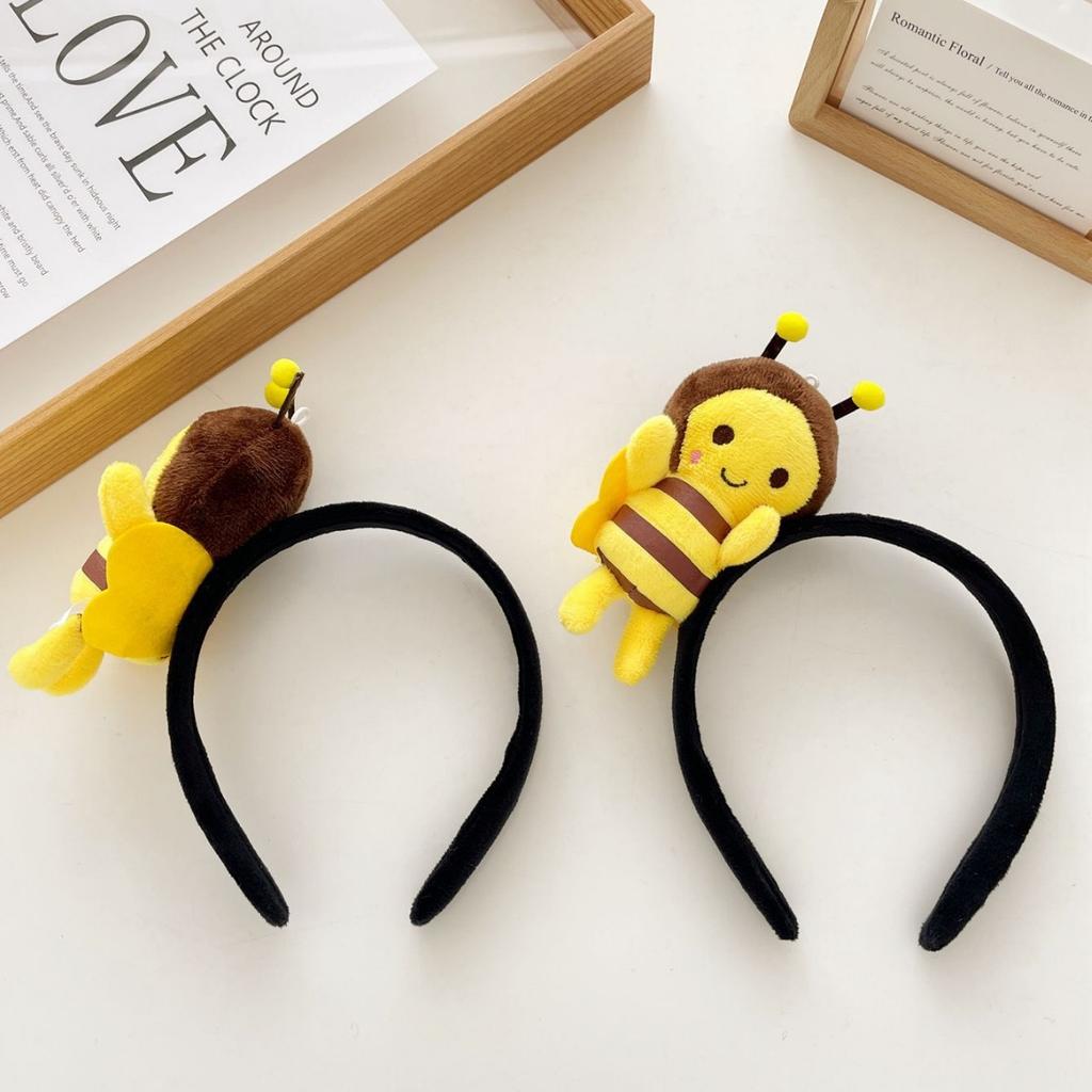 Cute bee doll hairband little bee face washing headband sweet girl headwear child hair accessories funny hairpin female