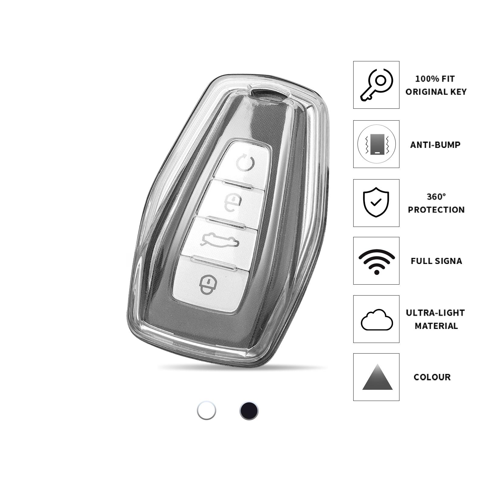 

Soft Car Remote Key Cover Case Shell Fob For Geely Atlas Boyue NL3 Coolray 2024 X6 X7 EX7 Emgrand Kulrey GT GC9 Keychain Holder