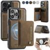Magnetic Wireless Charging Leather Flip Phone Case for iPhone 17 Air 16E 16 Pro Max 15 Plus 14 13 12 Wallet Multi Card Cover Bag