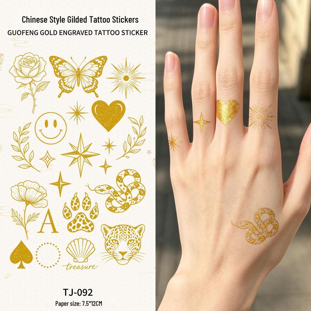Chinese Style Waterproof Phoenix & Koi Tattoo Sticker - Long-lasting, Aesthetic Dunhuang Design for Arm & Collarbone
