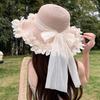 Breathable Straw Hat Wide-brimmed Beach Hat Sweet Sunshade Hat  for Summer Sun Protection