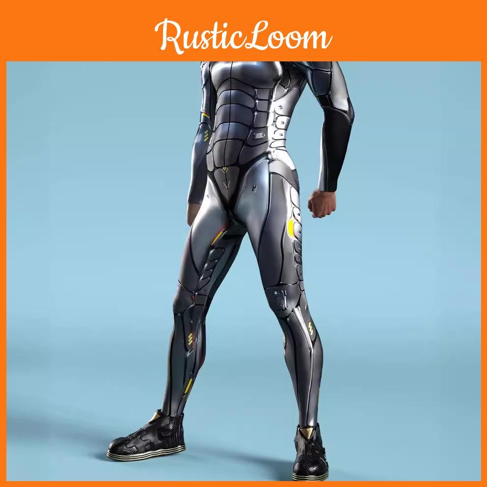 Adult Cosplay Halloween Jumpsuits With Mechanical Print For Character Play