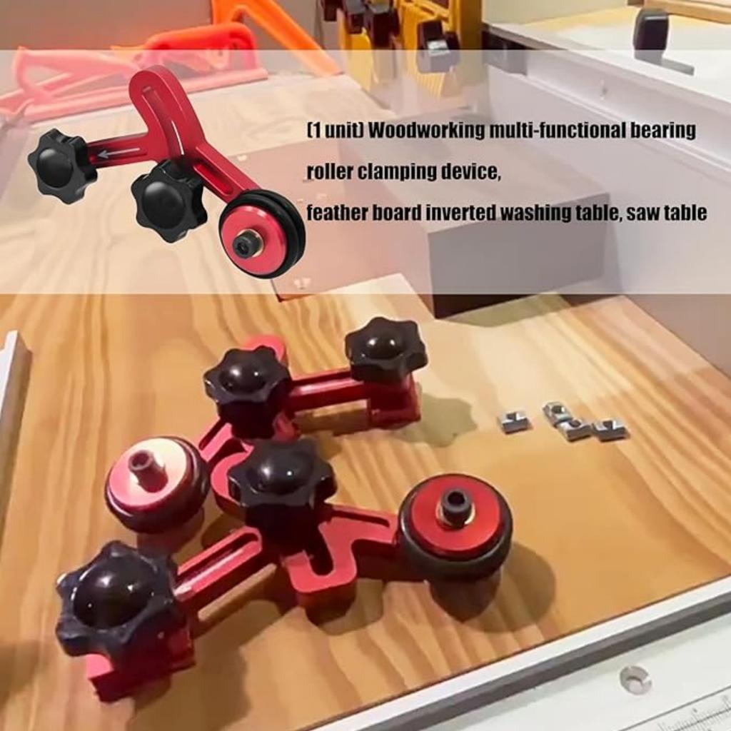 2pcs Aluminum Adjustable One-Way Precision Stock Feeder Guide, Anti-Rebound Safety Push Block for Woodworking Cutting Assistance