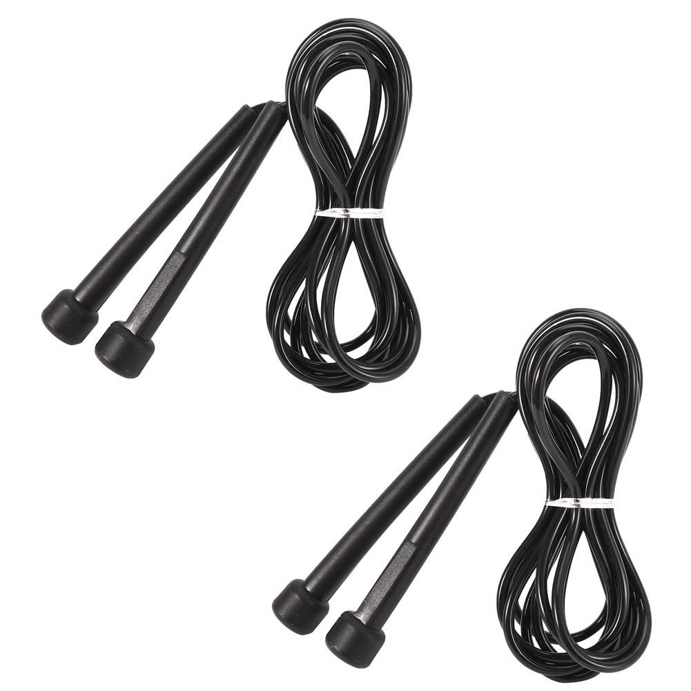 2db gyorsugró ugrókötél műanyag fogantyúkkal Fitness edzés sportfelszerelés fekete