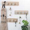 3/4/5 Hooks Nordic Wooden Coat Hooks Rustic Hat Clothes Bag Rack Practical Key Holder  Homestay
