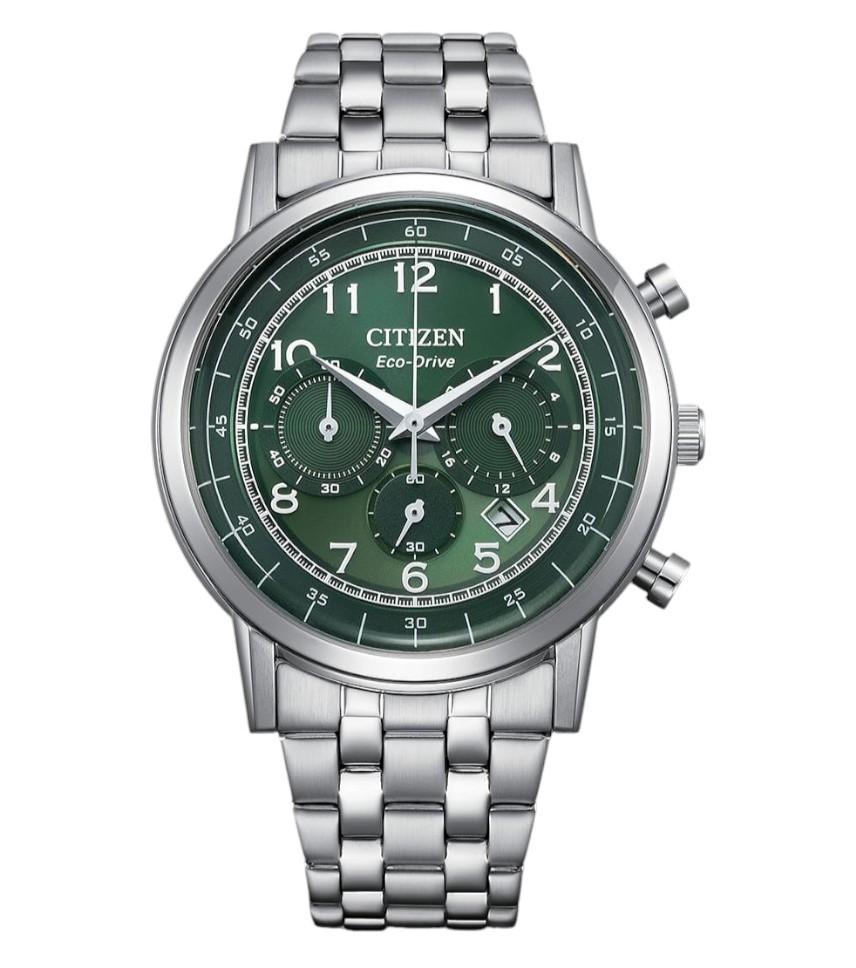 

CITIZEN Eco-Drive хронограф мужские часы из нержавеющей стали CA4630-53X зелёный
