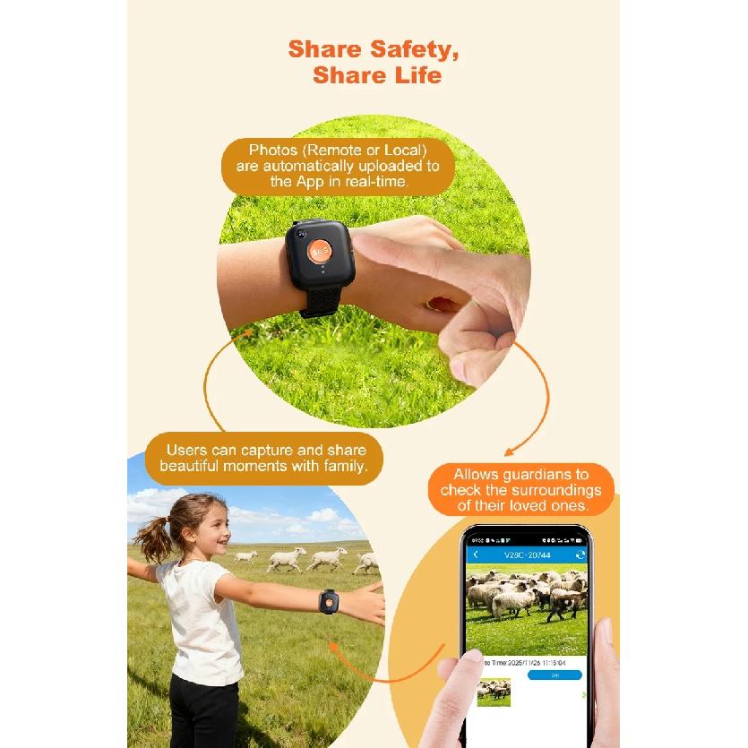 4G Elderly or Kids GPS Tracker Watch V28C SOS Button Wristband Emergency Alarm GPS Tracking Heart Rate Blood Pressure Monitor