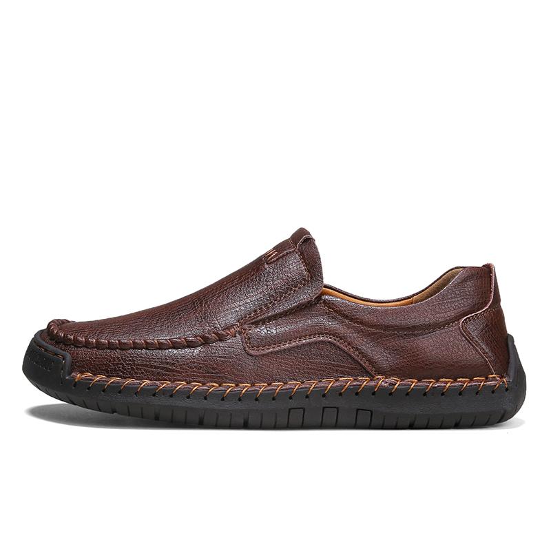 Summer Men's Shoes Men's Comfortable Breathable Walking Flat Men Shoes Large Men's Leather Shoes