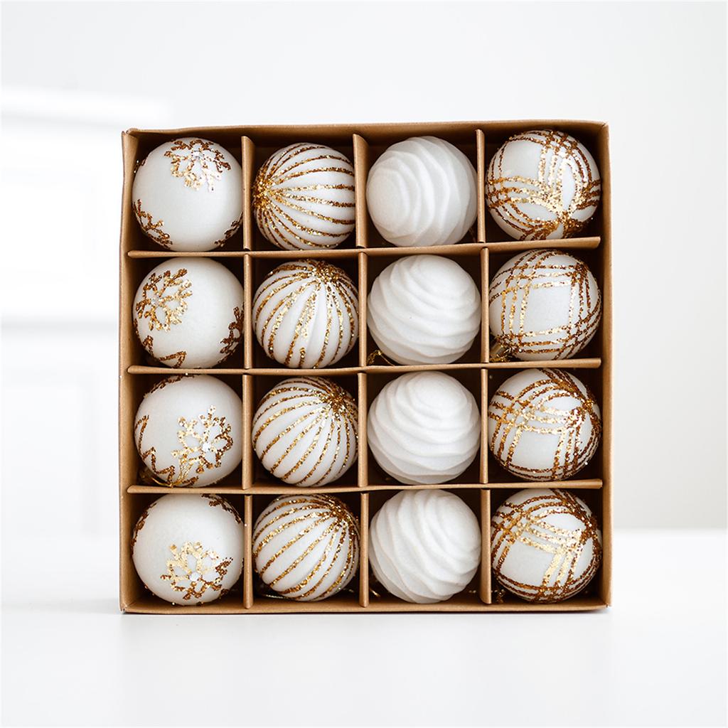 Set of 16 Shatterproof Christmas Tree Baubles Hanging Ornament for Festival Stylish Holidays Home Window Decorations