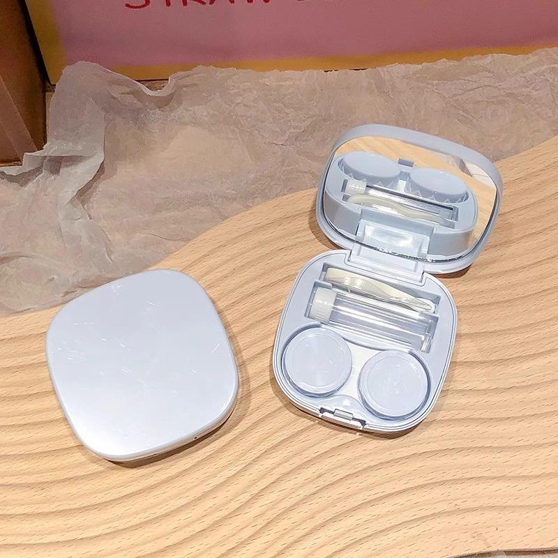 

Portable Macaron-Style Contact Lens Case with Mirror - Ideal for Students & Travel