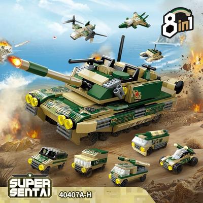 316 ks 8 v 1 Vojenská série Typ 99 Hlavní bojový tank Sestavit Stavební kostky Dětské hračky Bez krabice