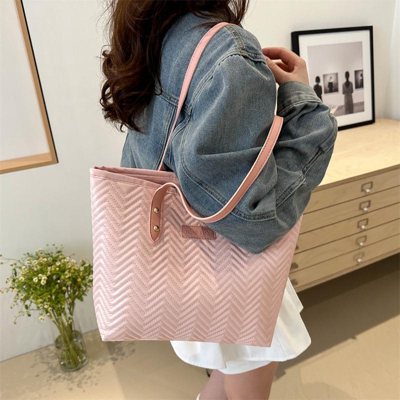 2025 New Fashion Personalized Shoulder Commuter Bag Summer Simple Casual Big Bag Women's Large Capacity Tote Big Bag