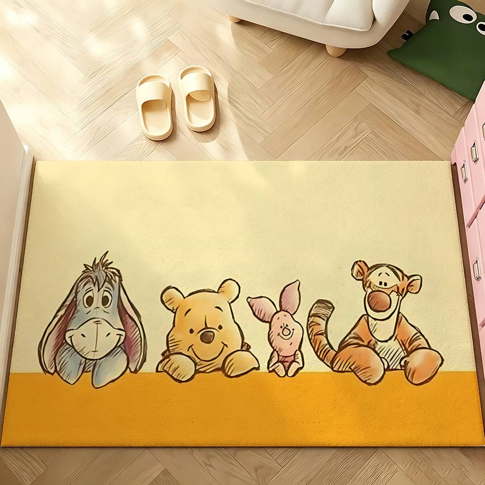 Cartoon W-Winnie The P-Pooh-S Carpet Bathroom Anti-slip Door Mat Home Decoration Mat Entrance Door Mat Scratch-resistant Door