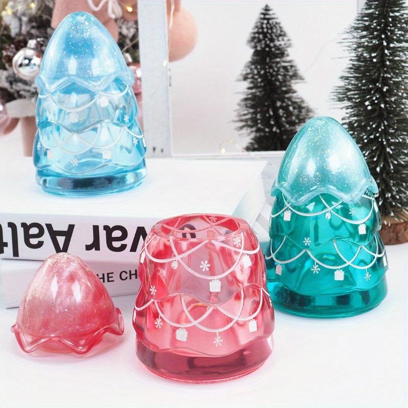 DIY Christmas Snowman Crystal Epoxy Resin Mold Christmas Tree Storage Jar Bottle Silicone Mold