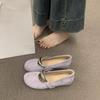 Inner Height Increase Mary Jane Shoes 2025 New Niche Design Metal Round Head Flat Shoes Evening Single Shoes