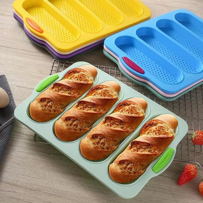 Non-stick Silicone Baguette Bake Tray Baking Mold Restaurant Bread Food Mould Grade Anti-scalding Oven Tool Kitchen Accessories