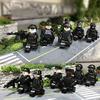 Moc Military Building Block Set Black Swat Jeep With Small Granule Assembly Toy Bag Pieces)