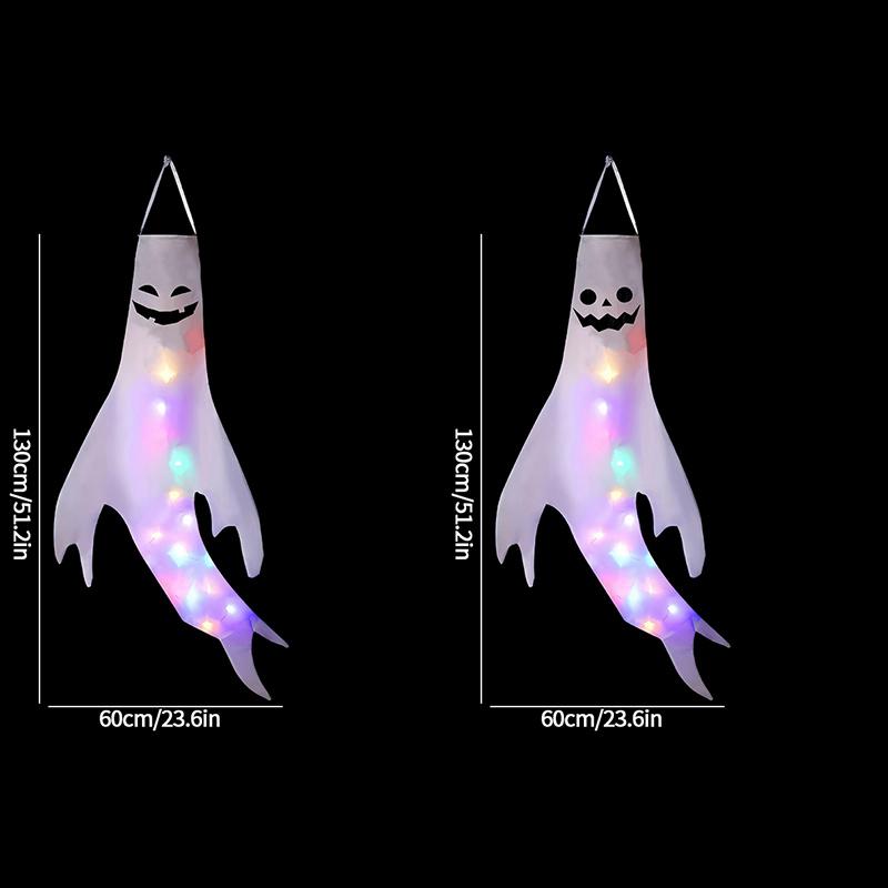 Halloween Decoration Scary Ghost Windsock Glow In The Darks Party Gifts Party Hanging Flags Day of The Dead Dia De Muertos