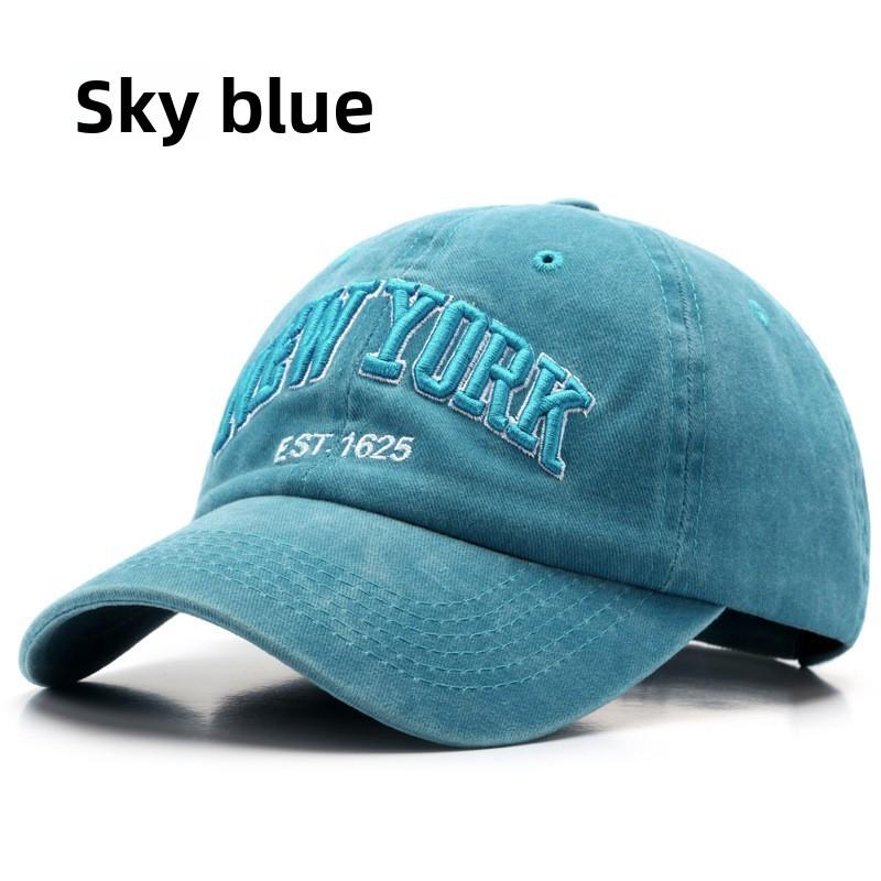 Letter Embroidered Washable Vintage Cotton Baseball Cap For Men Women Summer Casual