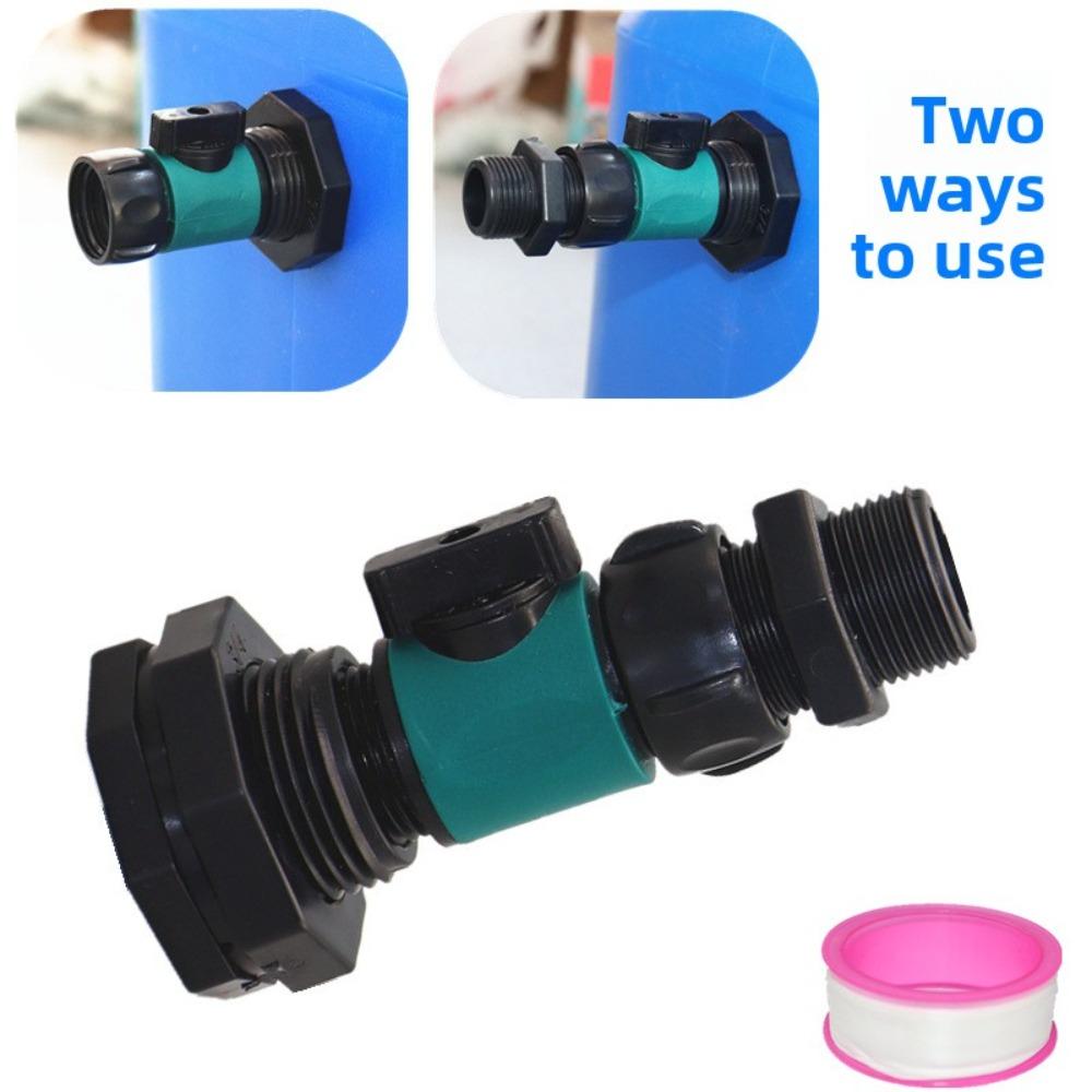PVC Bulkhead Fitting Water Tank Replacement Spigot Drainage Faucet Connector for Rain Barrels Aquariums Ponds