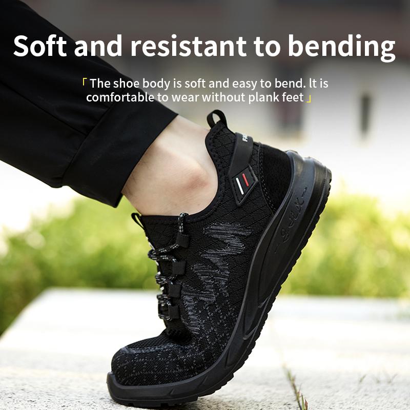 Light Breathable Unisex Work Safety Shoes Steel Toe Cap Sneaker For Men Anti-Smash And Anti-Puncture Safety Mesh Sneakers