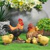 1Pc American Country Farm Simulation Resin Rooster and Hen Ornaments for Courtyard Lawn Garden Landscape Decorations