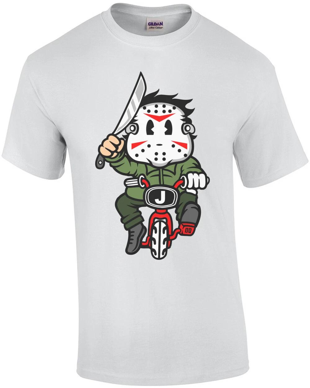 Jason On A Bicycle Retro Cartoon T-Shirt XL