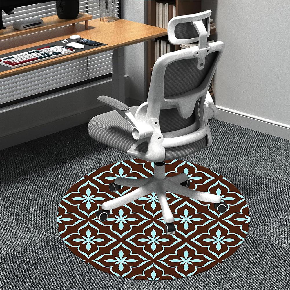 

1PC Floral Pattern Chair Carpet for Office Non-Slip, Lightweight, Machine Washable Rug for Office, Sleeping, Room - Holiday Decoryy251009037 80cm by 80cm