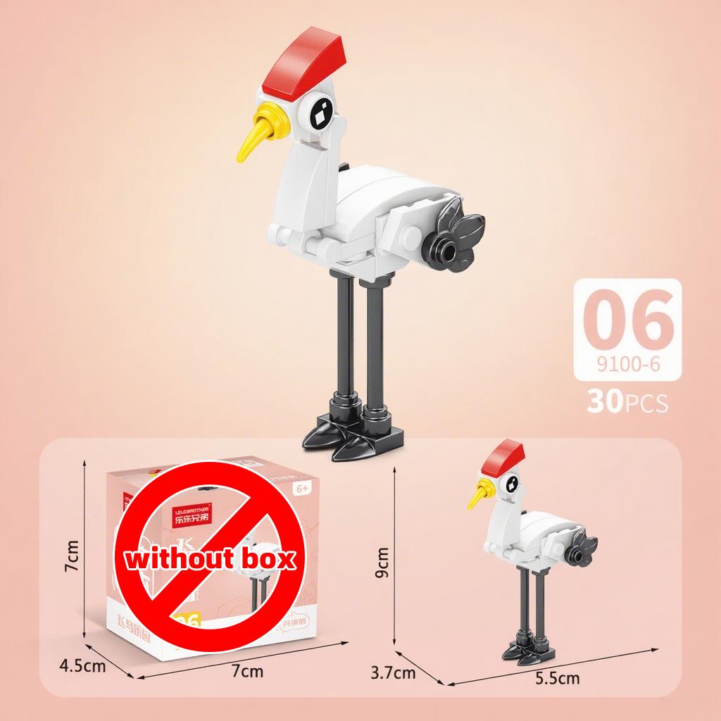 Lele Brother Bausteine Vogel Landtiere Flamingos Spechte Papageien Pfauen Adler MOC Stadtszene Zusammengebaut DIY Haustier Steine