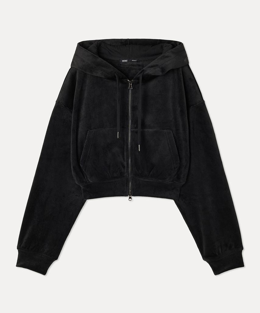 MIXXO Fleece-Lined Crop Zip-Up Hoodie_Miwcmg110A
