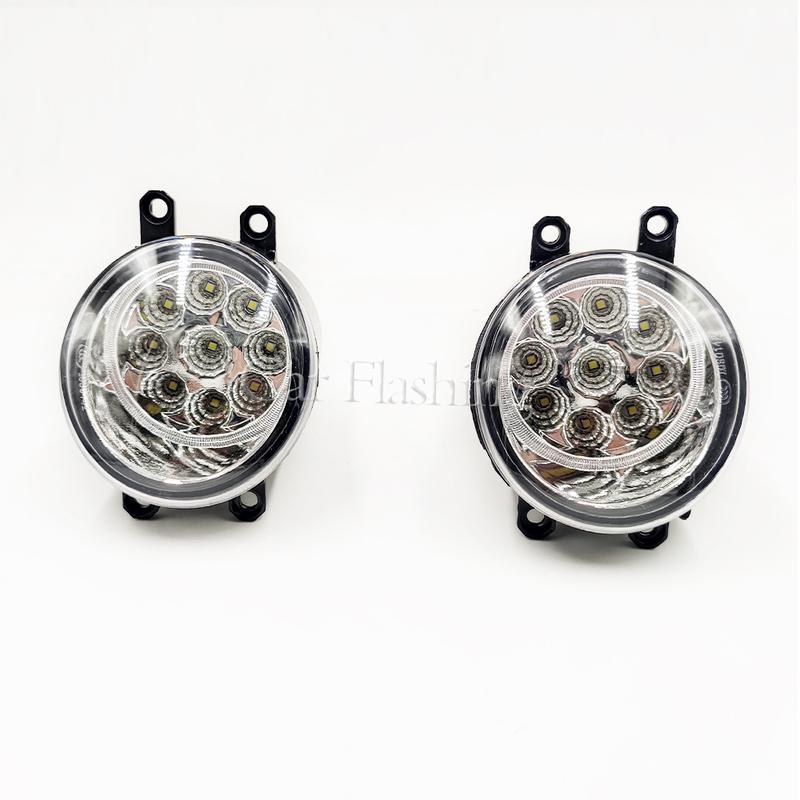 Car Flashing 2Pcs Daytime running light drl for Toyota Corolla 2007 2008 2009 2010 LED DRL fog lamp cover driving lights