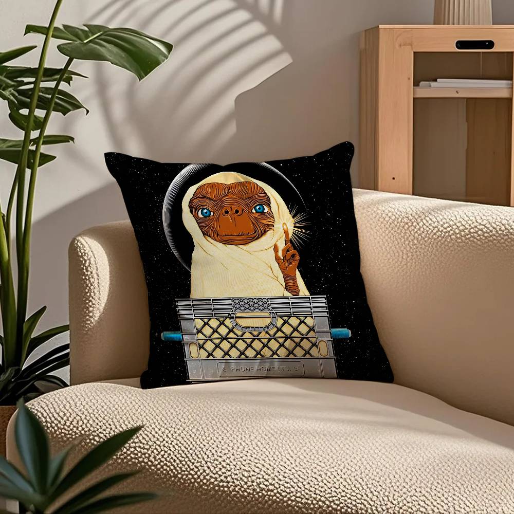 Movie E T the E-Extra T-Terrestrial Pillow Case Comfort Sofa Bed Silky elegant Invisible zipper Custom Decorative cushion cover 40cmx40cm