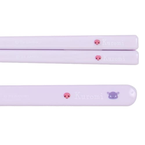 Sanrio Kuromi Chopsticks & Spoon Set, 1.8 X 18.8 X 4.7 Cm, Perfect for New Life, Lunchtime, Character, Product Number 294420