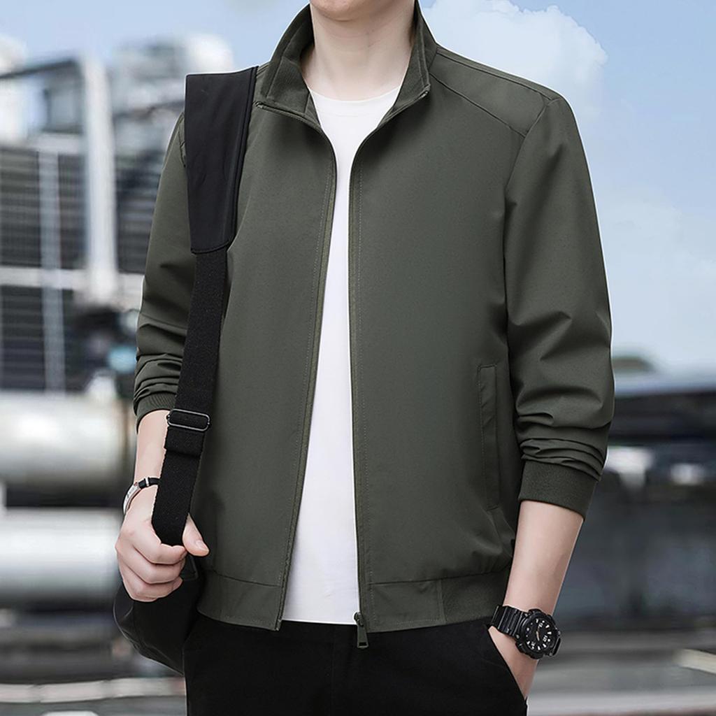 Kayiyasu Long Sleeve Solid Windbreaker Sizes Casual Slim and Thin Size Men's Jacket, M-5XL, Spring/Autumn Outerwear, Fit, Lightweight, Windproof,