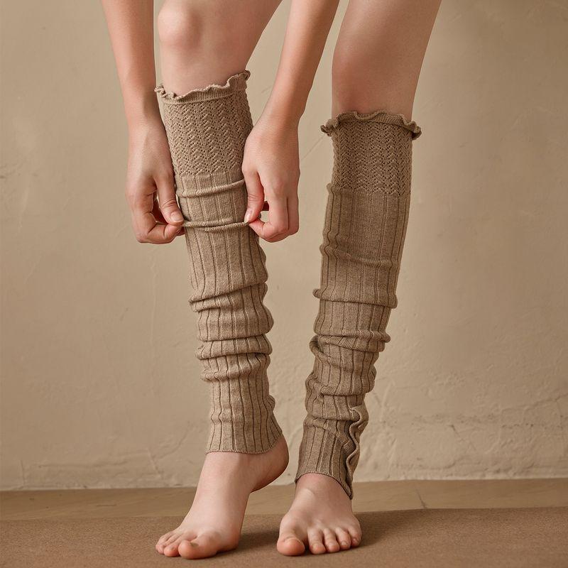 

New Beautiful Yoga Foot Sock Ballet Style Leg Warmer Fall and Winter Heattech Lazy Fashion Wool Pilates Bunching Socks Default