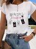 (Asian Size) Letter Style Cute Clothing Graphic Tee Women's Top Print O-neck Fashion Female Casual T Short Sleeve T-shirts