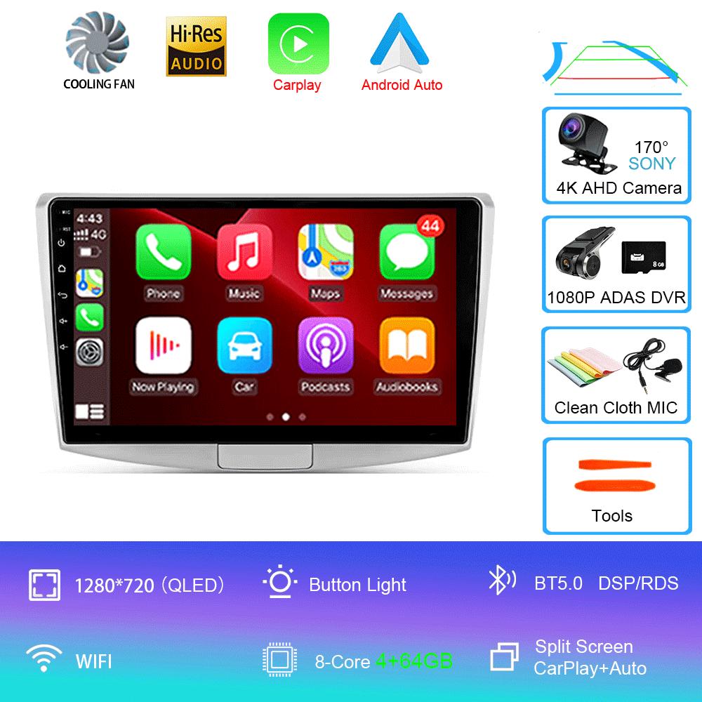 Radio auto Android 14 Carplay pentru Volkswagen VW Passat B6 B7 B8 CC 2007-2021, navigație GPS, player multimedia, WiFi + 4G stereo, BT