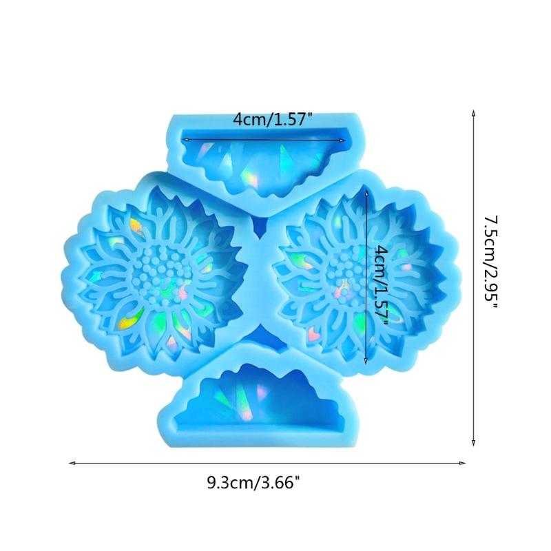Holographic Resin Keychain Mold Flower Epoxy Resin Casting Mold for DIY Crafts Jewelry Making Phone Holder Silicone Mold