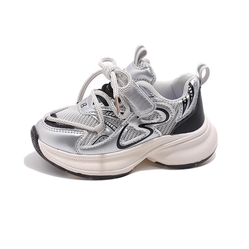 Boys Girls Running Shoes Thick Soft Sole Students Sports Shoes Comfortable Non-slip 2025 New Children Sneakers Handsome Trendy