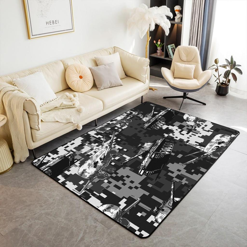 Spider Web Kids Area Rug,Black Spider Arachnid Insect Animals Indoor Floor Mat Entrance Rug for Boys Man Girls Women,Halloween Gothic Non Sl