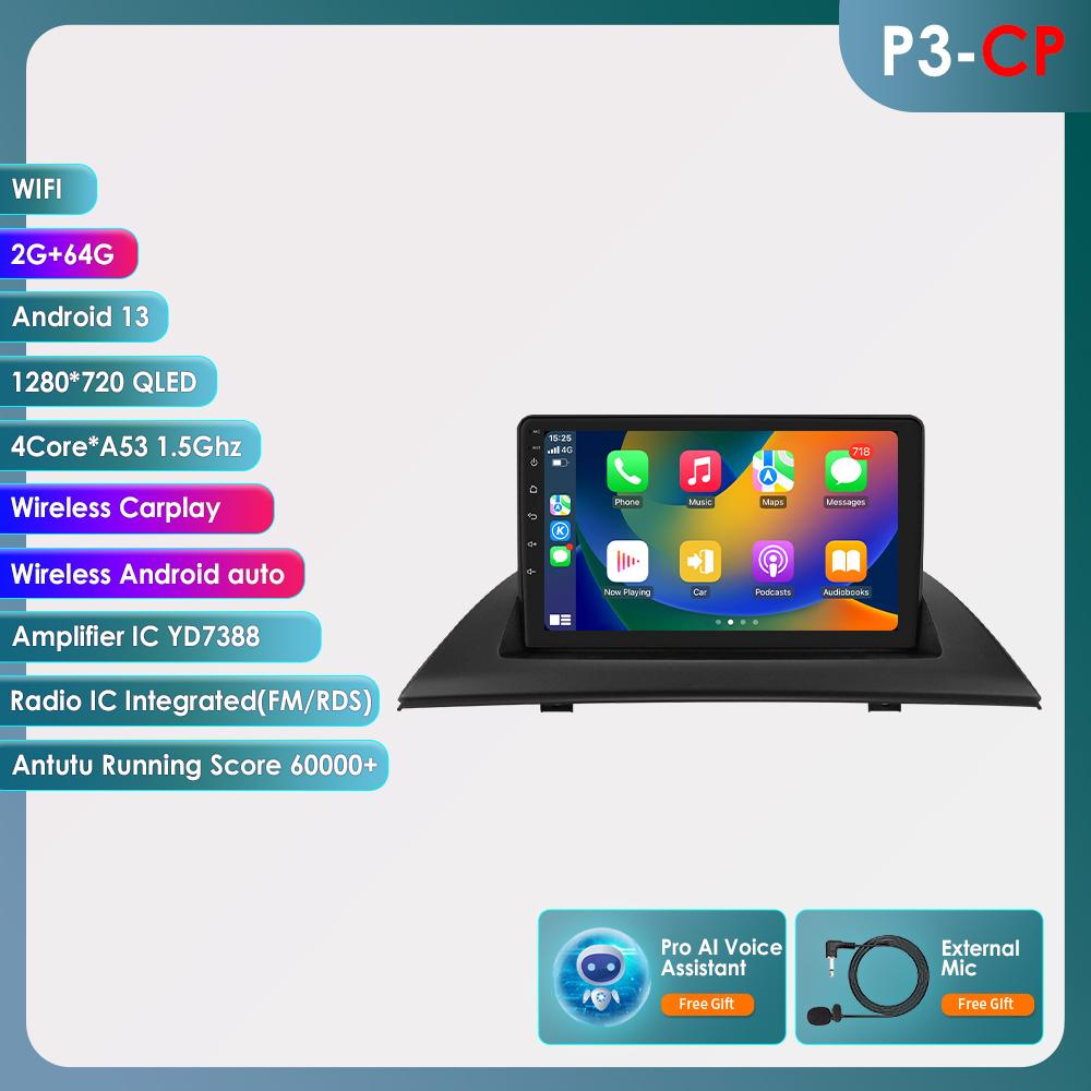 

Hizpo Carplay 4G 7862 AI Интеллектуальные системы Android 13 Автомагнитола для BMW X3 E83 2004-2012 Мультимедийный видеоплеер GPS 2din Интеллектуальная автомагнитола RDS P3CP 4Core 2G 64G AI