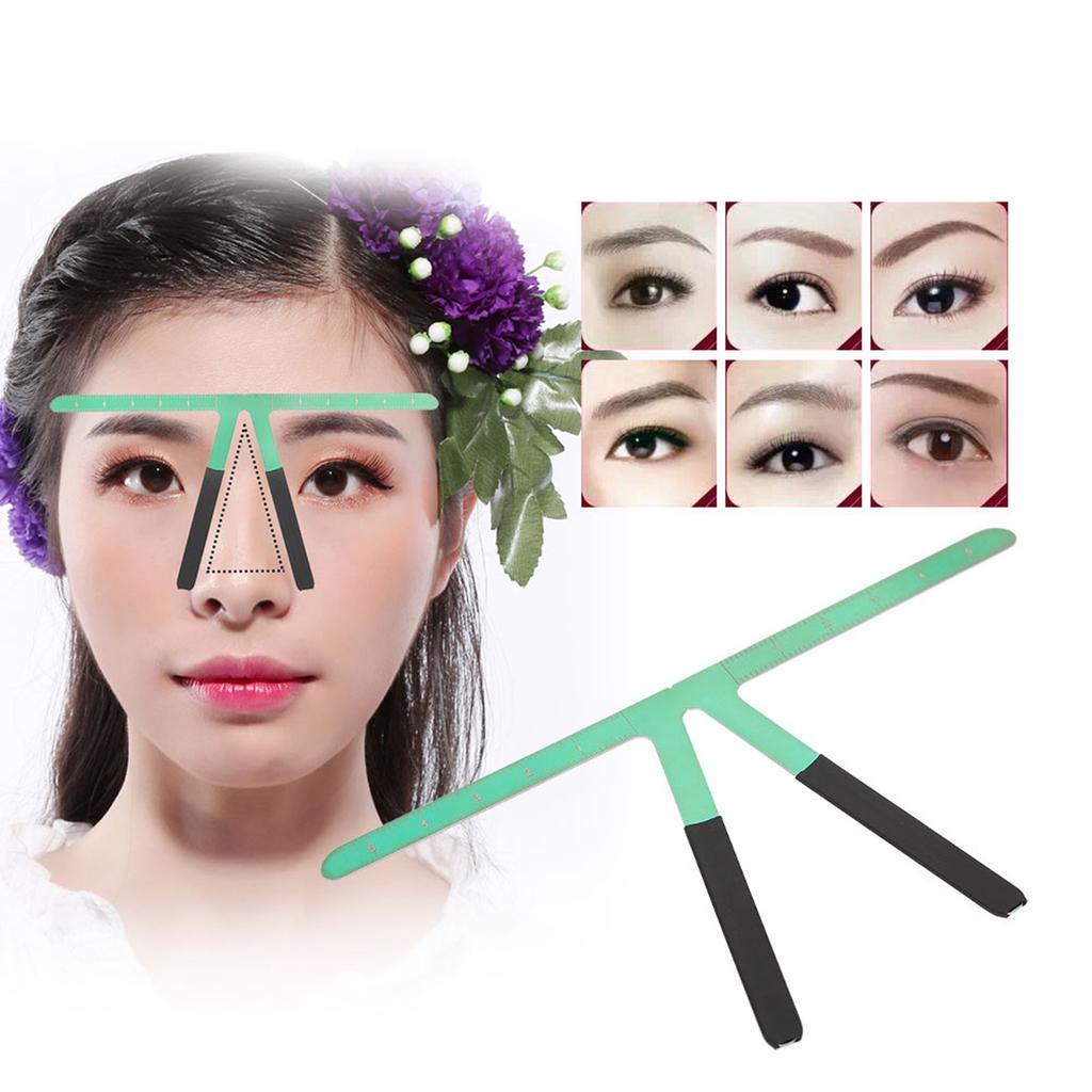 Permanentní make-up obočí pravítko opakovaně použitelné tetování tvarování měřicí nástroj zelený