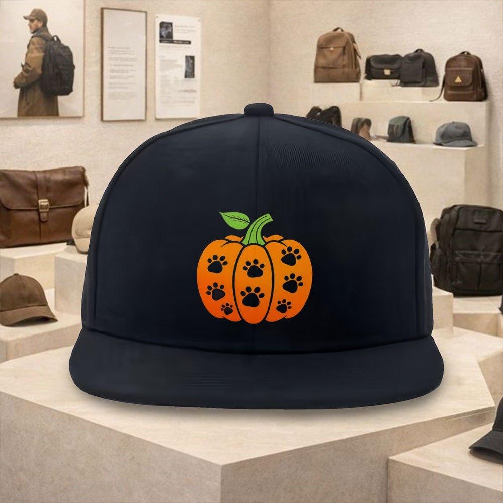 Paw Print Pumpkin Dog Lover Halloween Baseball Cap Adjustable Polyester Casual Street Style Hiphop Snapback