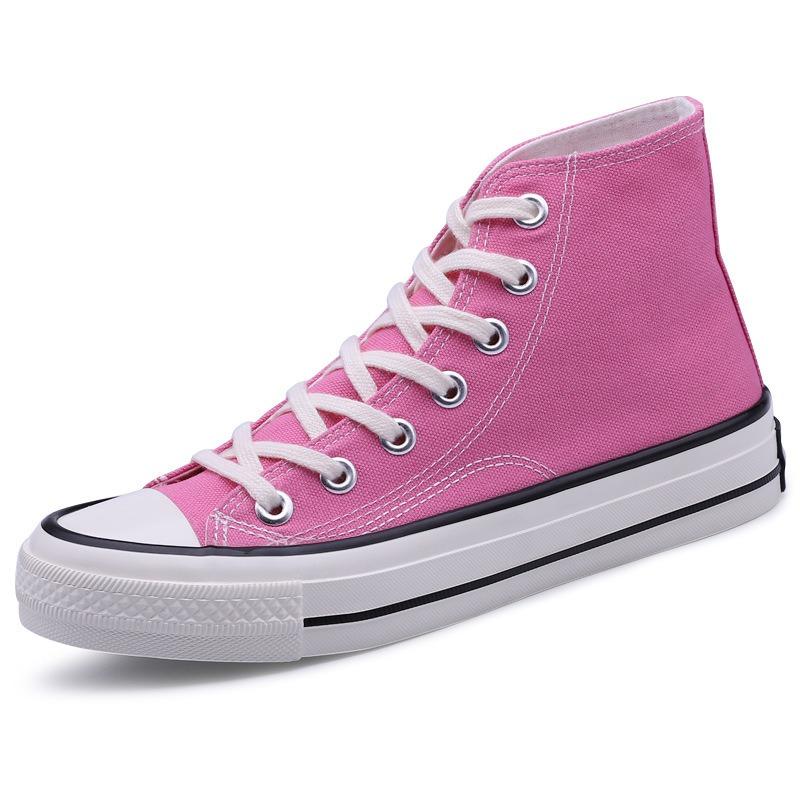 Canvas shoes pink high-top retro versatile canvas shoes 19
