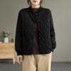 Women Retro Japanese Plaid Cotton Padded Casual Winter Coat
