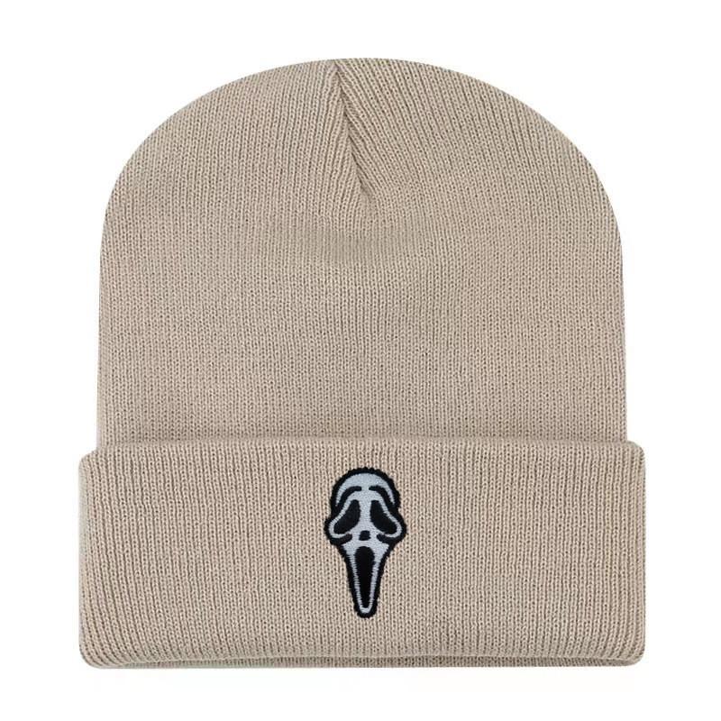 Knitted Hat For Men Women Warm Windproof Acrylic Embroidered Beanie For Winter Outdoor Activities