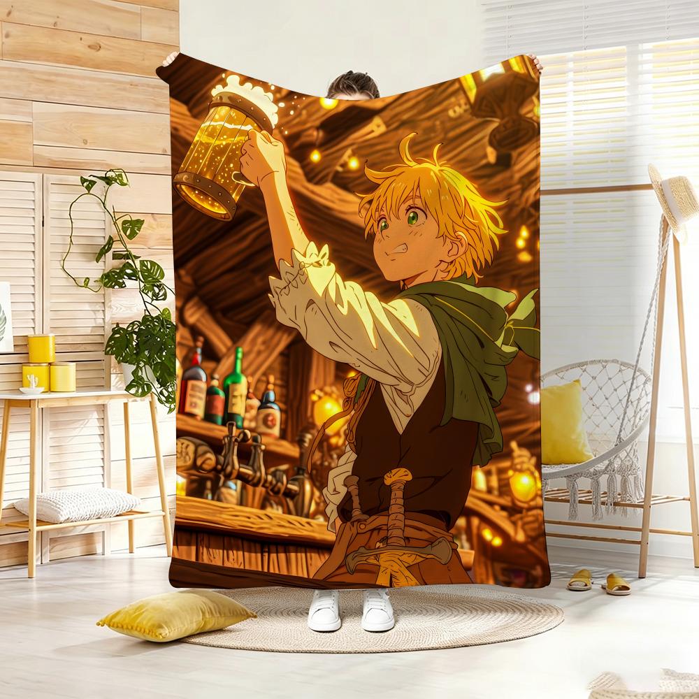 Magic Fantasy Anime TThe Seven Deadly Sins Throw Lightweight g Flannel Blanket Soft Skinfriendly for Summer Cooling