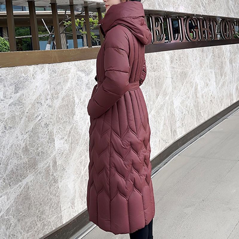 Plus Size L-7XL Fashion Woman Winter Coats With Belt Long Parkas Hooded Loose Thick Female Jackets