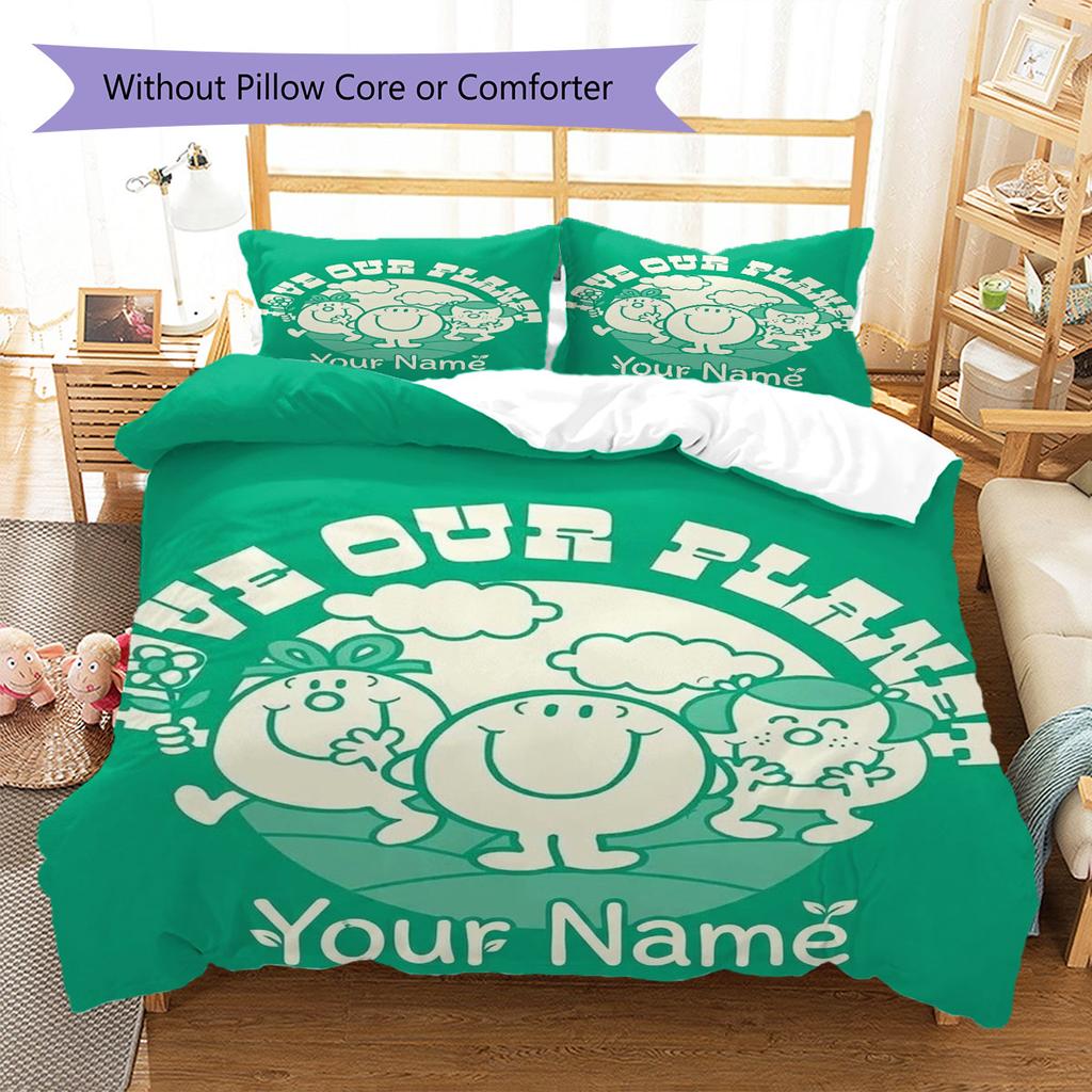 Sig. Biancheria da letto con motivo personalizzato Little Miss da uomo, Set piumone Copripiumone Federa Regalo di Compleanno per la Casa(1 * copripiumino + 2 * federa, senza nucleo)